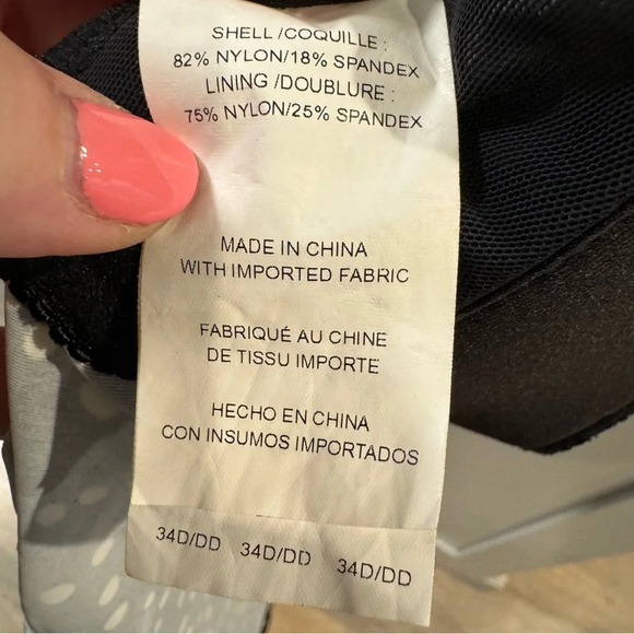 Jantzen Black & White Polka Dot Tankini Top with Built in Support Bra‎ sz 34D/DD - Picture 11 of 11